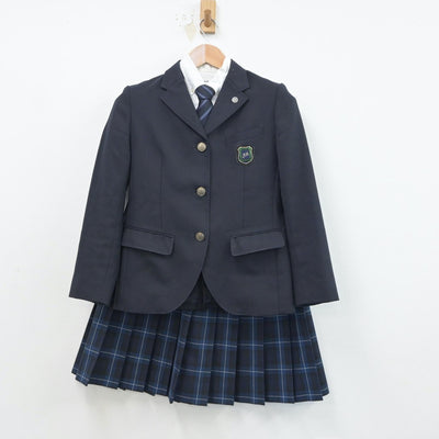 【中古】福岡県 福岡講倫館高等学校 女子制服 6点（ブレザー・シャツ・ニットベスト・スカート）sf015711