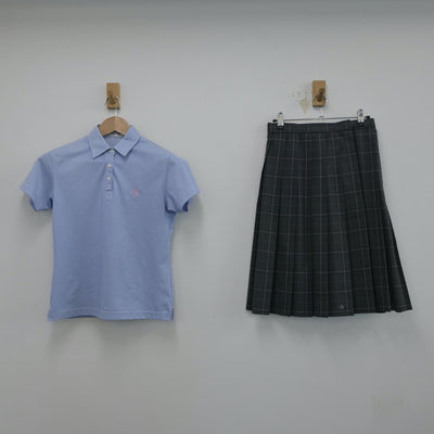 【中古】神奈川県 日本大学藤沢中学校 女子制服 3点（シャツ・スカート）sf015715