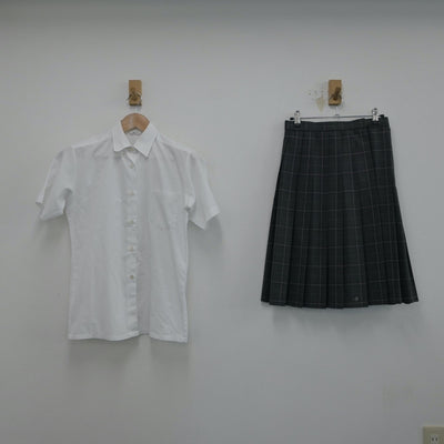 【中古】神奈川県 日本大学藤沢中学校 女子制服 3点（シャツ・スカート）sf015715