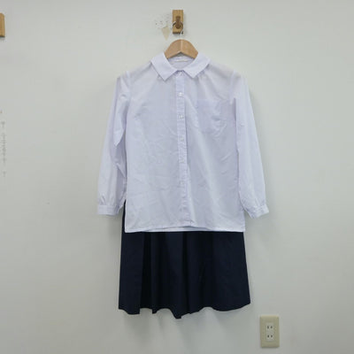 【中古】兵庫県 江井島中学校 女子制服 3点（シャツ・ニット・スカート）sf015721