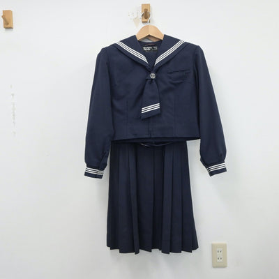 【中古】埼玉県 早稲田中学校 女子制服 3点（セーラー服・ジャンパースカート）sf015730