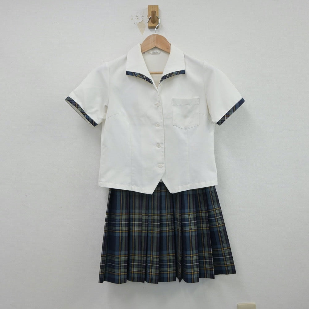 【中古】愛媛県 伊予高等学校 女子制服 3点（シャツ・ニットベスト・スカート）sf015735