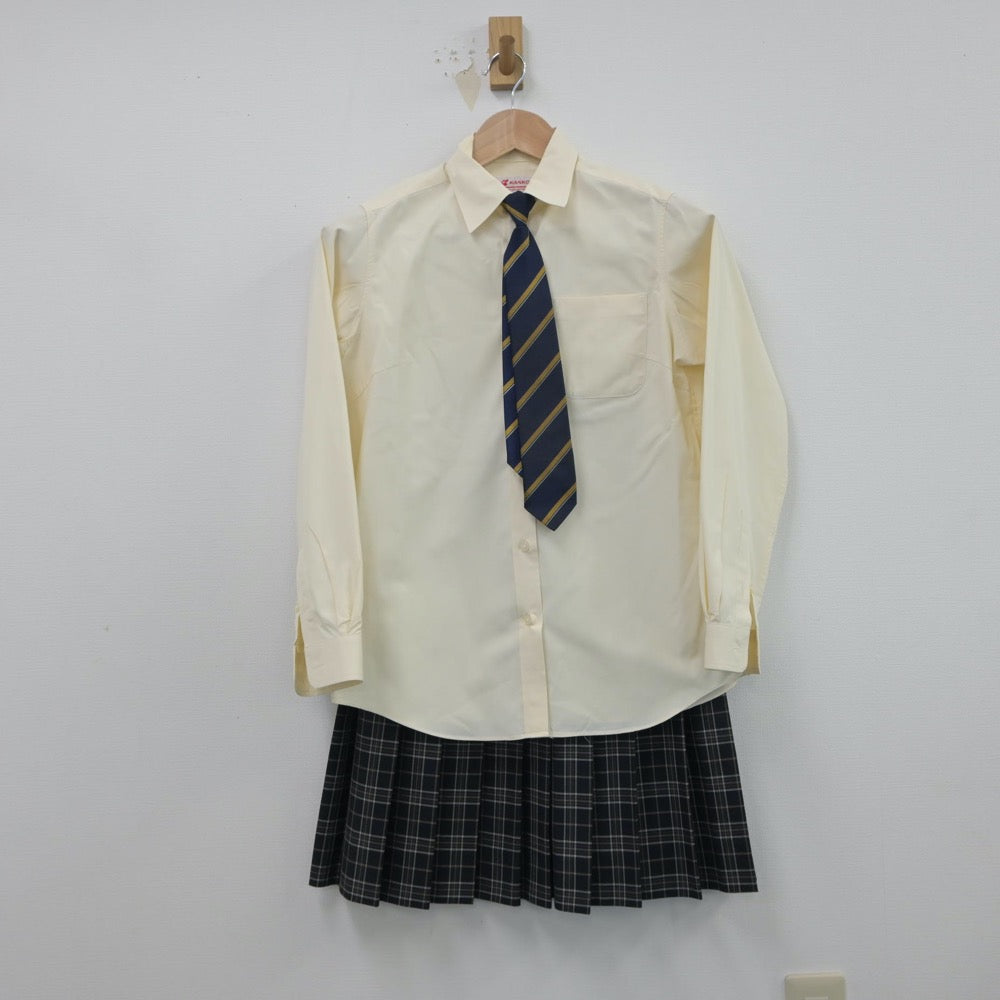 【中古】愛媛県 伊予高等学校 女子制服 5点（ブレザー・シャツ・ニット・スカート）sf015736