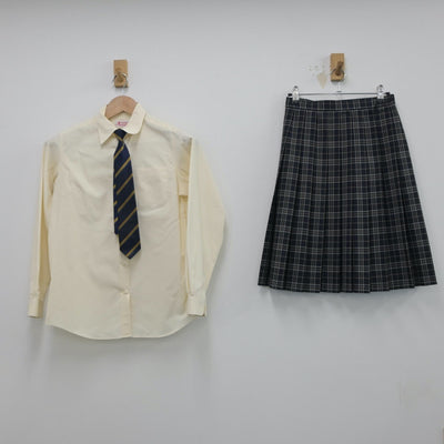 【中古】愛媛県 伊予高等学校 女子制服 5点（ブレザー・シャツ・ニット・スカート）sf015736