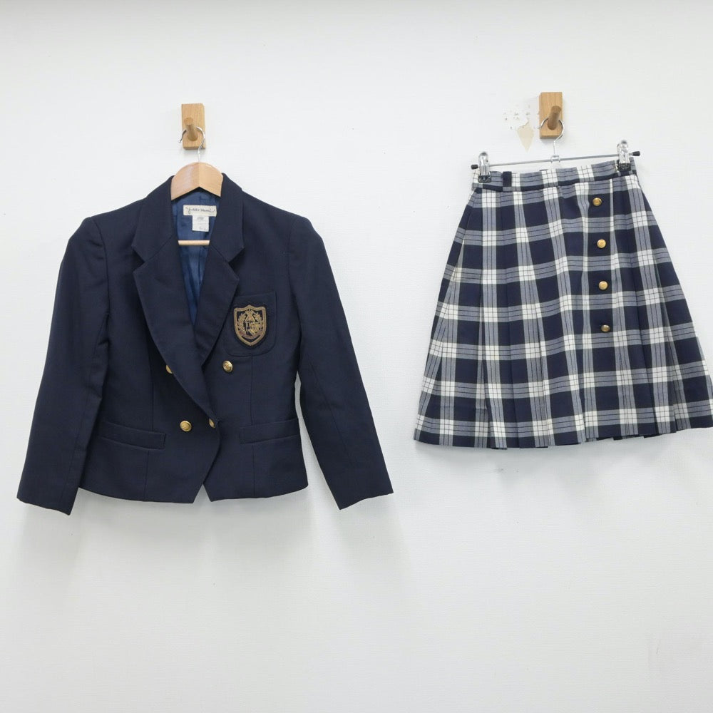 【中古】東京都 鶴川高等学校 女子制服 4点（ブレザー・ベスト・スカート）sf015737