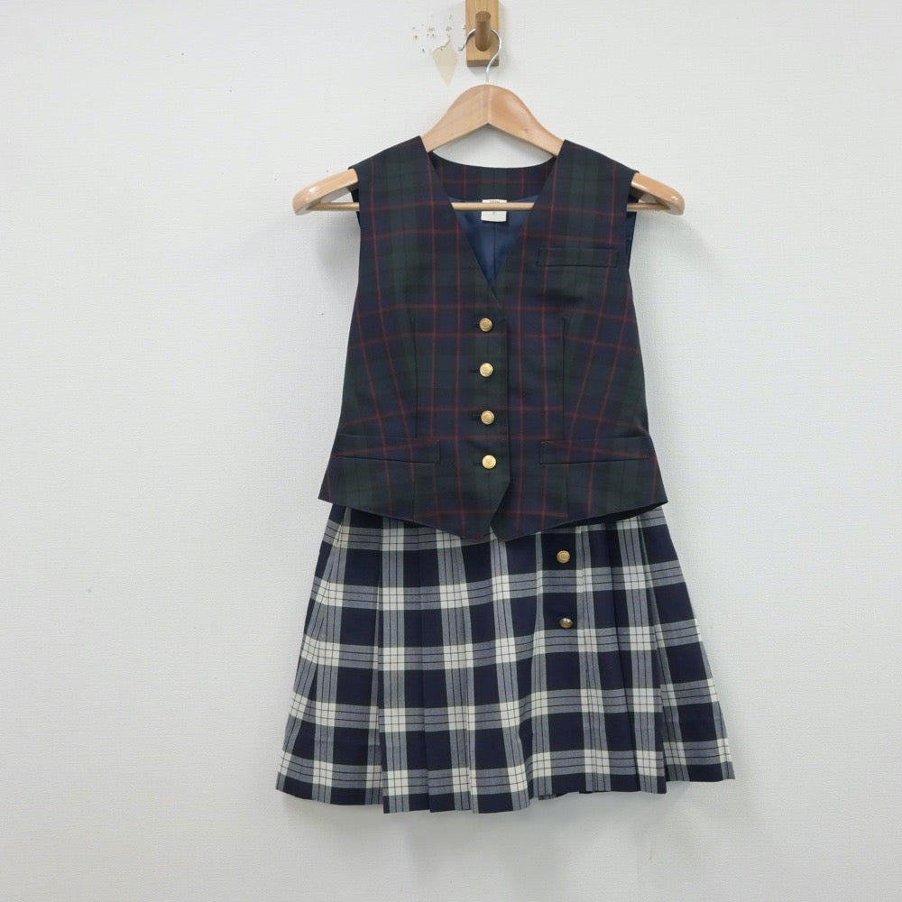 【中古】東京都 鶴川高等学校 女子制服 4点（ブレザー・ベスト・スカート）sf015737