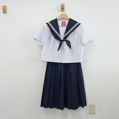 【中古】愛知県 城東中学校 女子制服 3点（セーラー服・スカート）sf015741