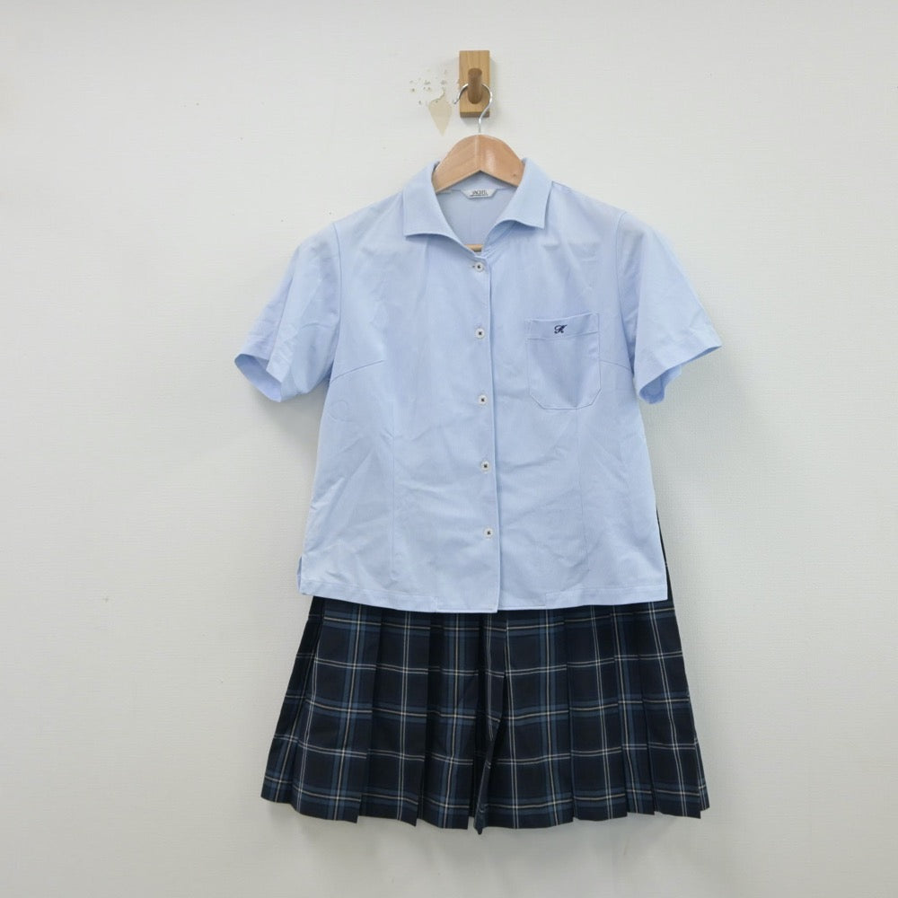 【中古】福岡県 古賀竟成館高等学校 女子制服 4点（シャツ・スカート）sf015746