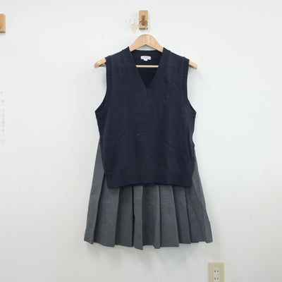 【中古】兵庫県 須磨学園高等学校 女子制服 4点（シャツ・ニットベスト・スカート）sf015760