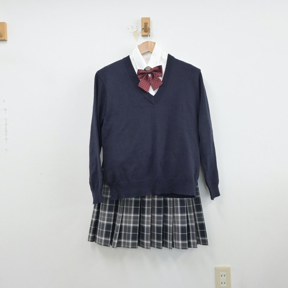 【中古】大阪府 大阪府立堺西高等学校 女子制服 5点（ブレザー・ニット・シャツ・スカート）sf015761