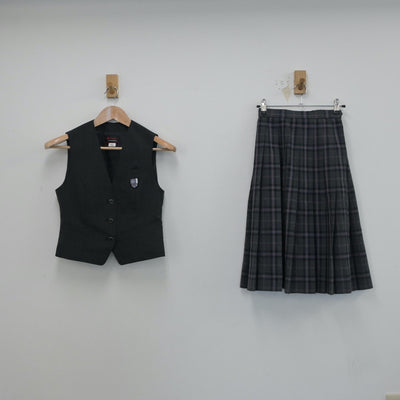 【中古】北海道 札幌市立札苗北中学校 女子制服 2点（ベスト・スカート）sf015768