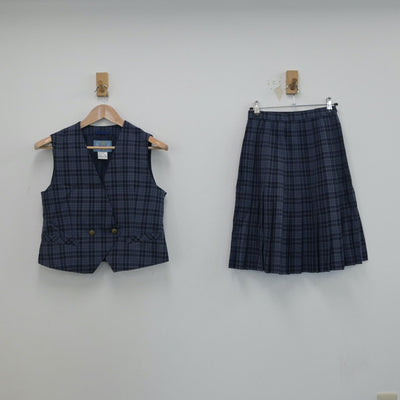 【中古】大阪府 私立初芝橋本高校 女子制服 3点（ベスト・ニットベスト・スカート）sf015772