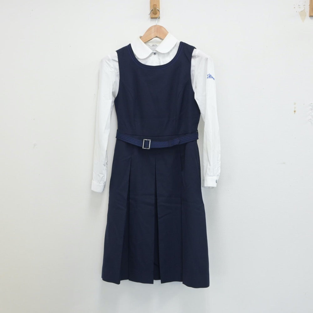 【中古】兵庫県 西宮市立西宮東高等学校 女子制服 3点（ブレザー・シャツ・ジャンパースカート）sf015777