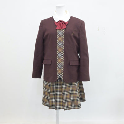 【中古】京都府 福知山成美高等学校 女子制服 5点（ブレザー・シャツ・ニット・スカート）sf015782