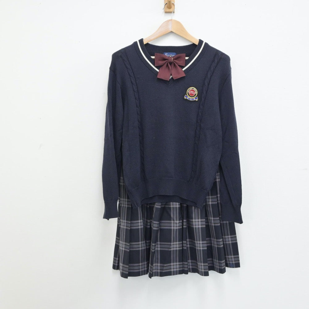 【中古】兵庫県 兵庫県立明石南高等学校 女子制服 4点（ブレザー・ニット・スカート）sf015783