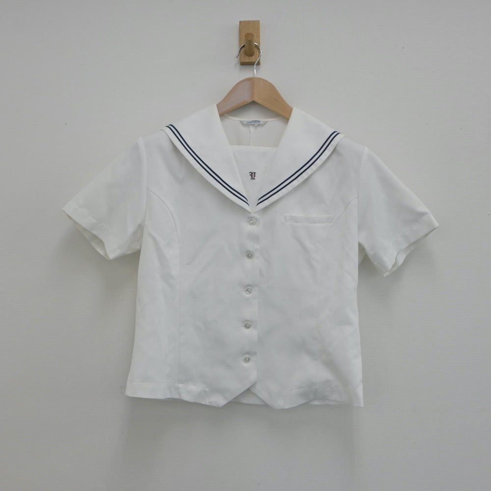 【中古】広島県 広島県立安西高等学校 女子制服 2点（セーラー服・スカート）sf015790