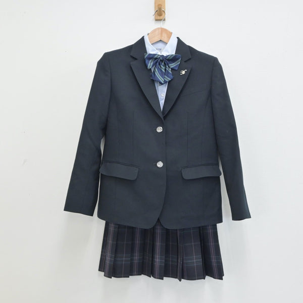 【中古】鹿児島県 鳳凰高等学校 女子制服 5点（ブレザー・シャツ・スカート）sf015806