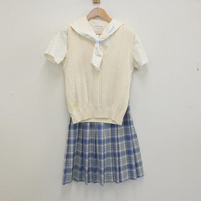 【中古】愛知県 名城大学附属名城高等学校 女子制服 4点（ニットベスト・セーラー服・スカート）sf015816