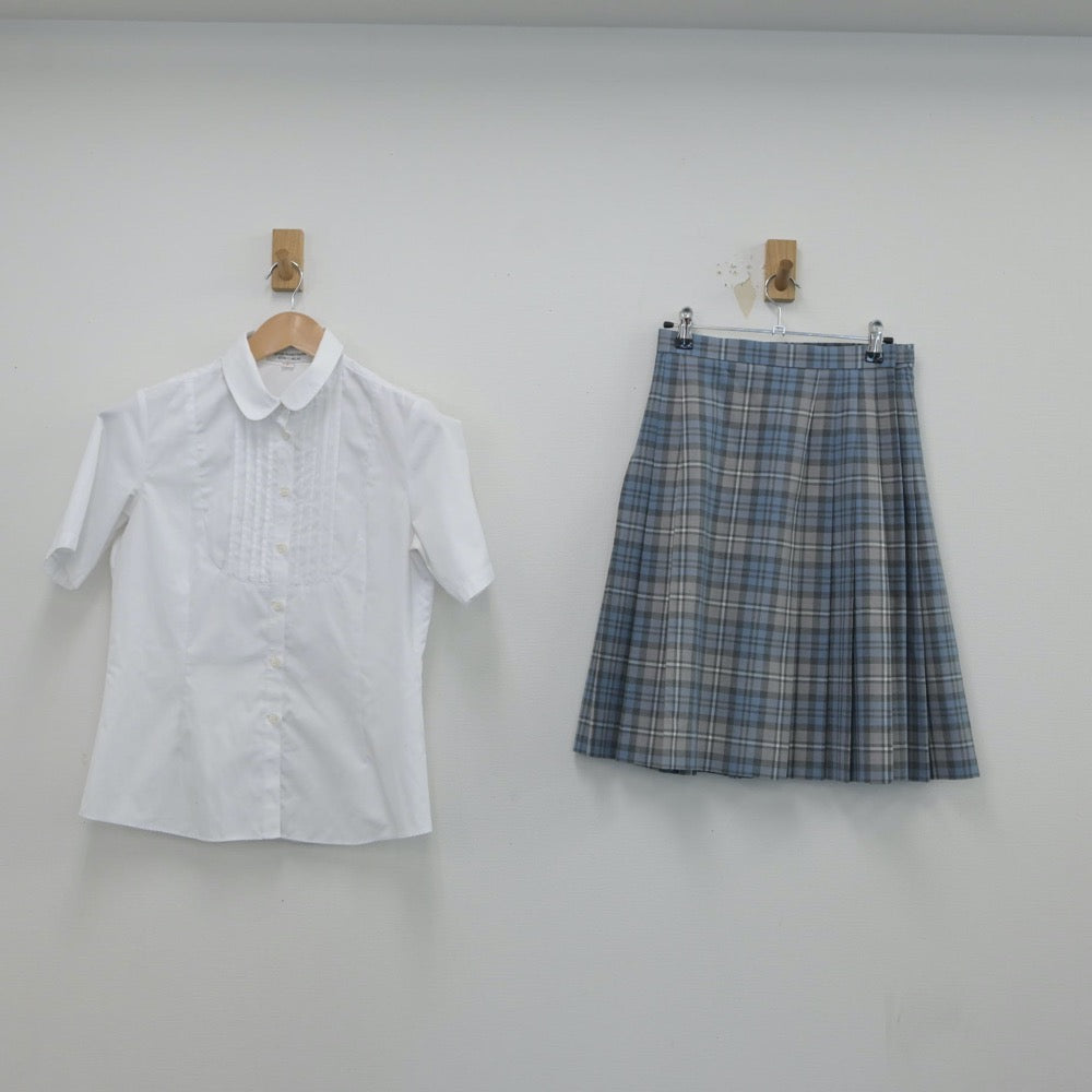 【中古】東京都 國學院高等学校 女子制服 5点（シャツ・シャツ・ニットベスト・スカート）sf015849