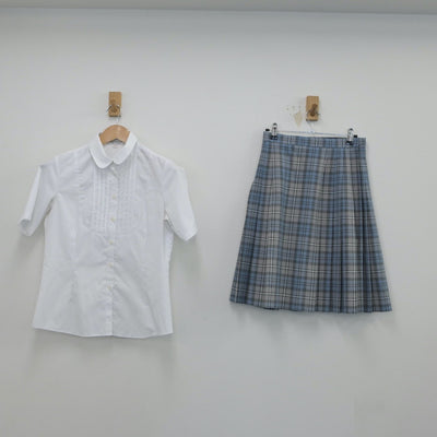 【中古】東京都 國學院高等学校 女子制服 5点（シャツ・シャツ・ニットベスト・スカート）sf015849