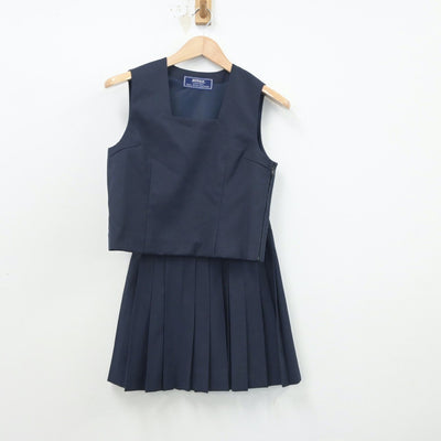 【中古】神奈川県 神奈川県立多摩高等学校 女子制服 3点（ベスト・スカート）sf015852