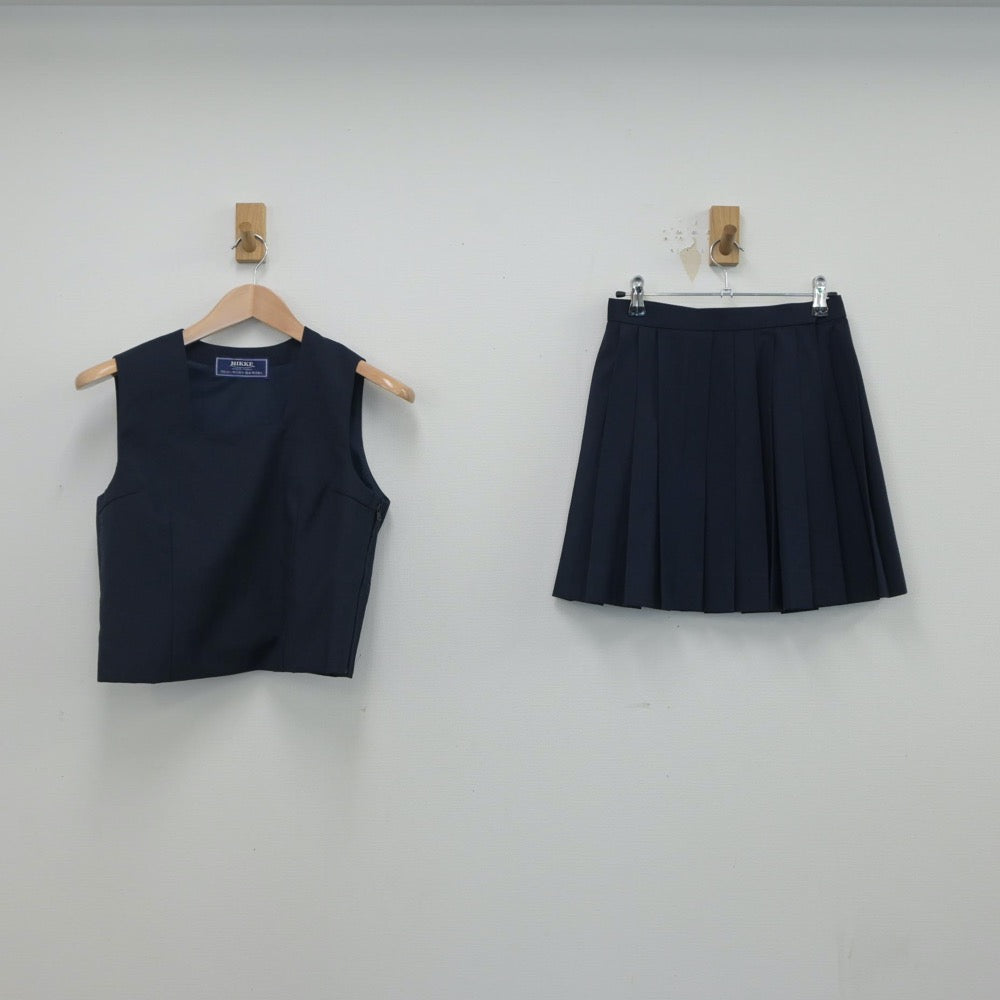 【中古】神奈川県 神奈川県立多摩高等学校 女子制服 3点（ベスト・スカート）sf015852