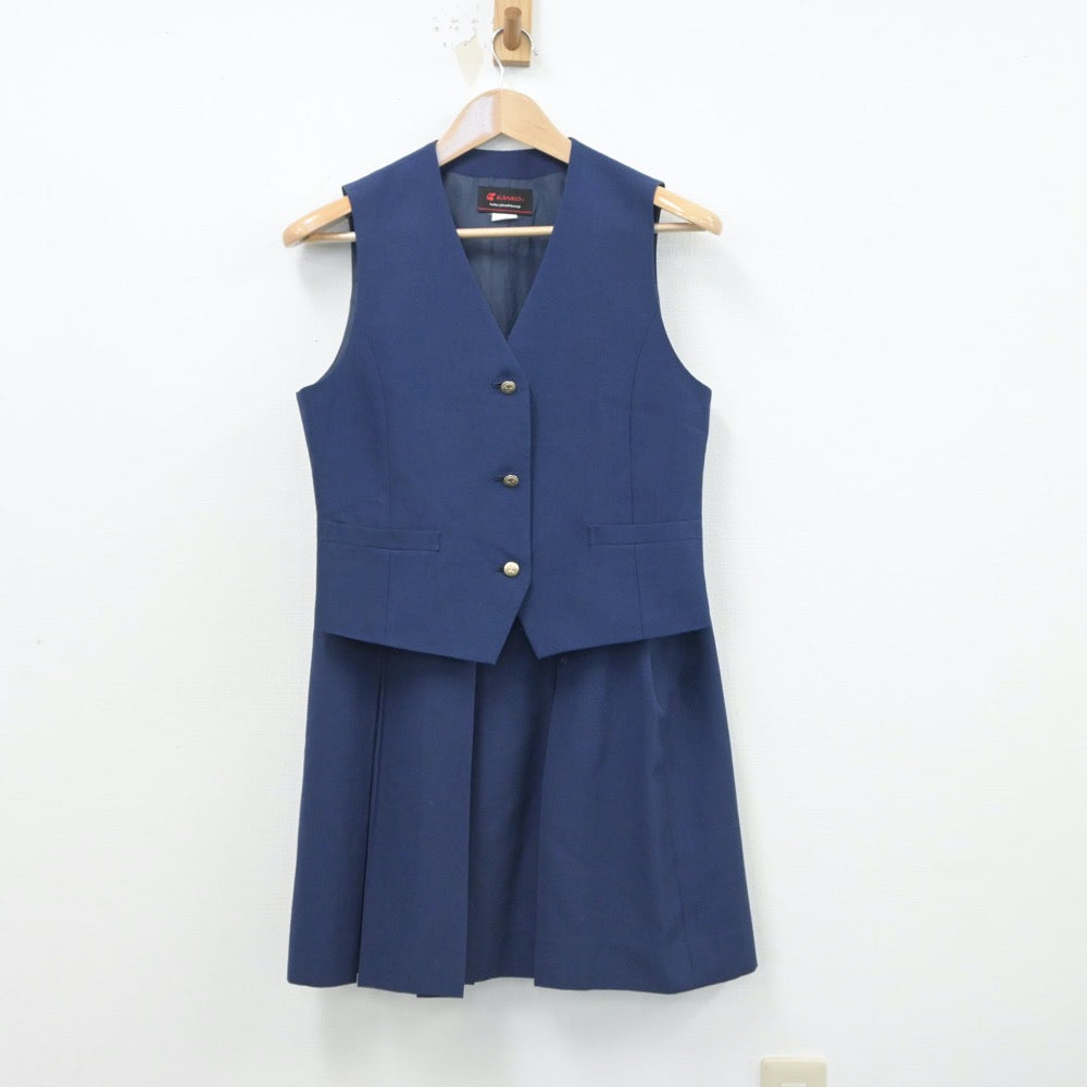 【中古】埼玉県 和光国際高等学校 女子制服 2点（ベスト・スカート）sf015873