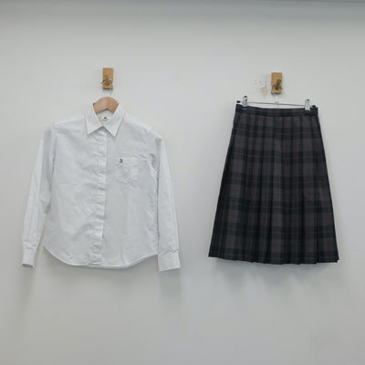 【中古】兵庫県 梅花高等学校 女子制服 2点（シャツ・スカート）sf015886