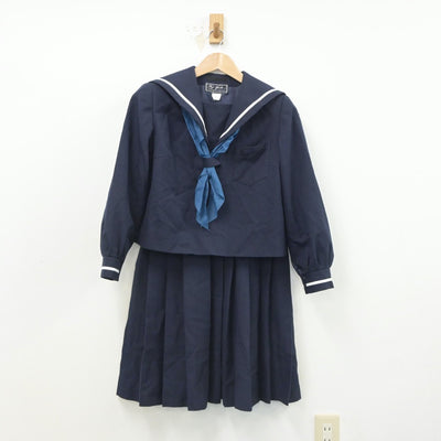 【中古】福島県 小名浜第一中学校 女子制服 3点（セーラー服・スカート）sf015890