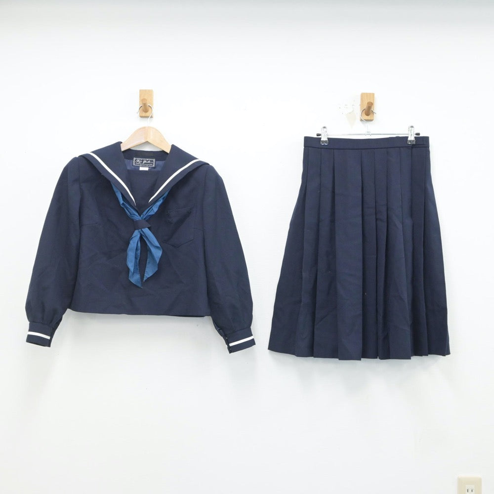 【中古】福島県 小名浜第一中学校 女子制服 3点（セーラー服・スカート）sf015890