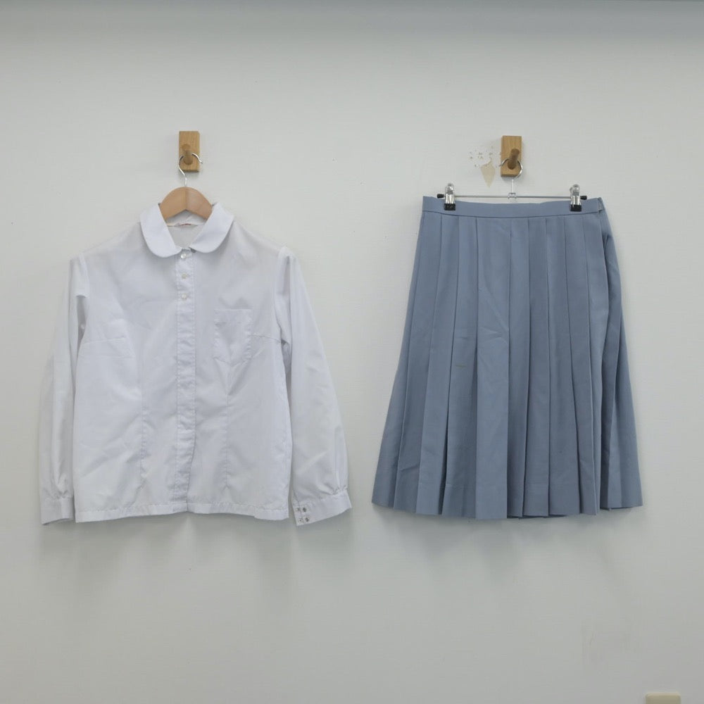 【中古】熊本県 熊本県益城町立益城中学校 女子制服 2点（シャツ・スカート）sf015898