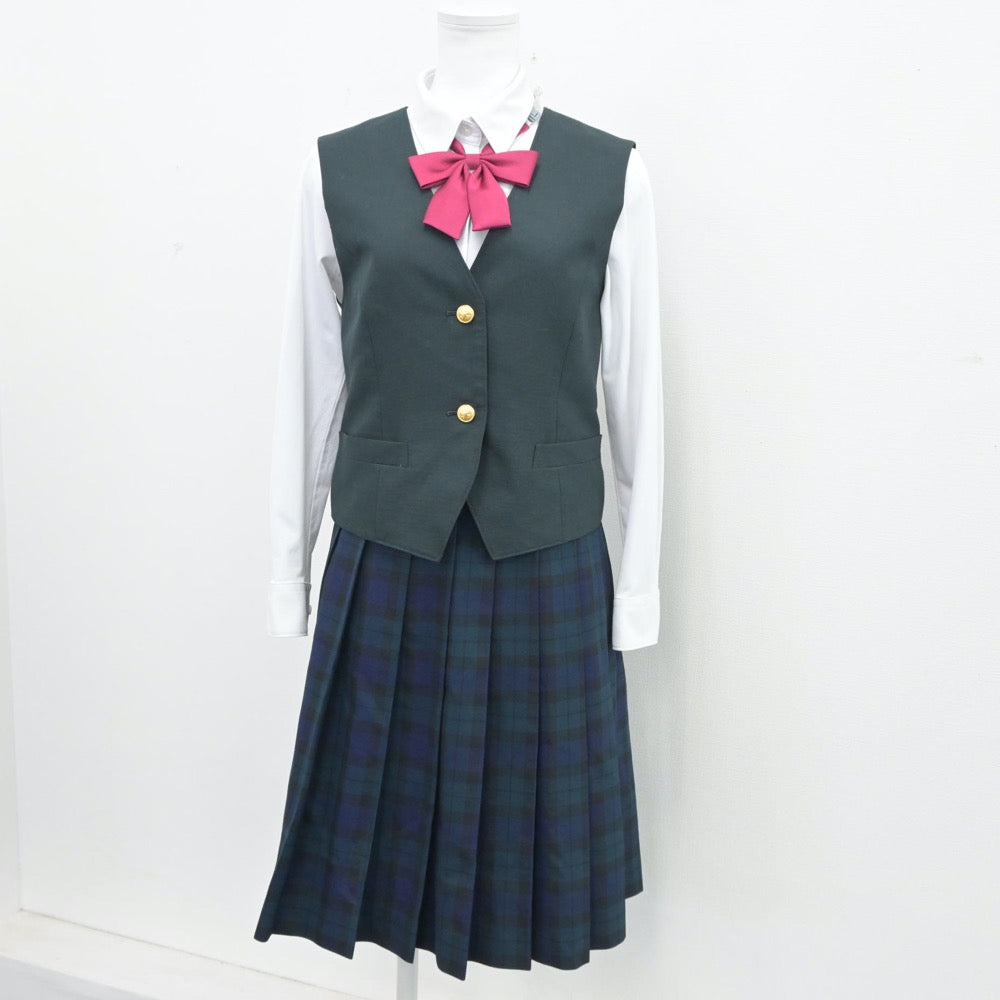 【中古】宮城県 仙台育英学園高等学校 女子制服 6点（ブレザー・シャツ・ベスト・スカート）sf015906