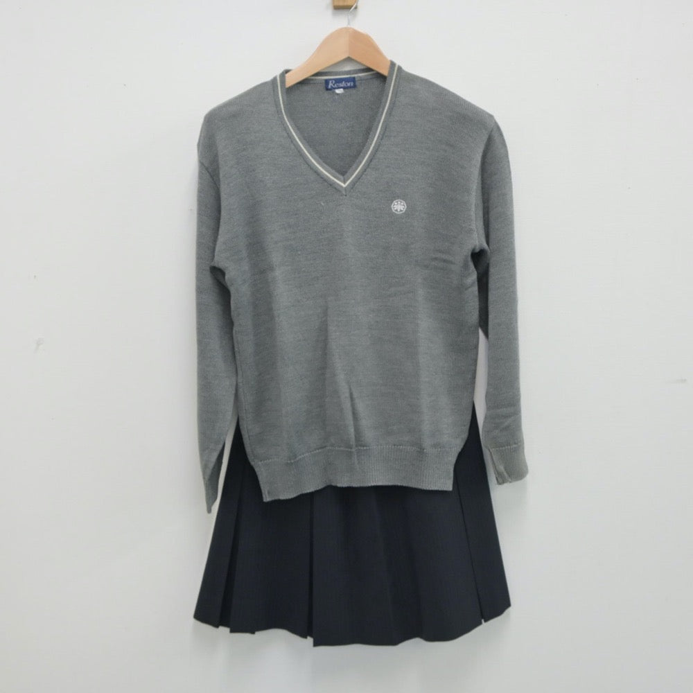 【中古】宮城県 仙台三桜高等学校 女子制服 2点（ニット・スカート）sf015910