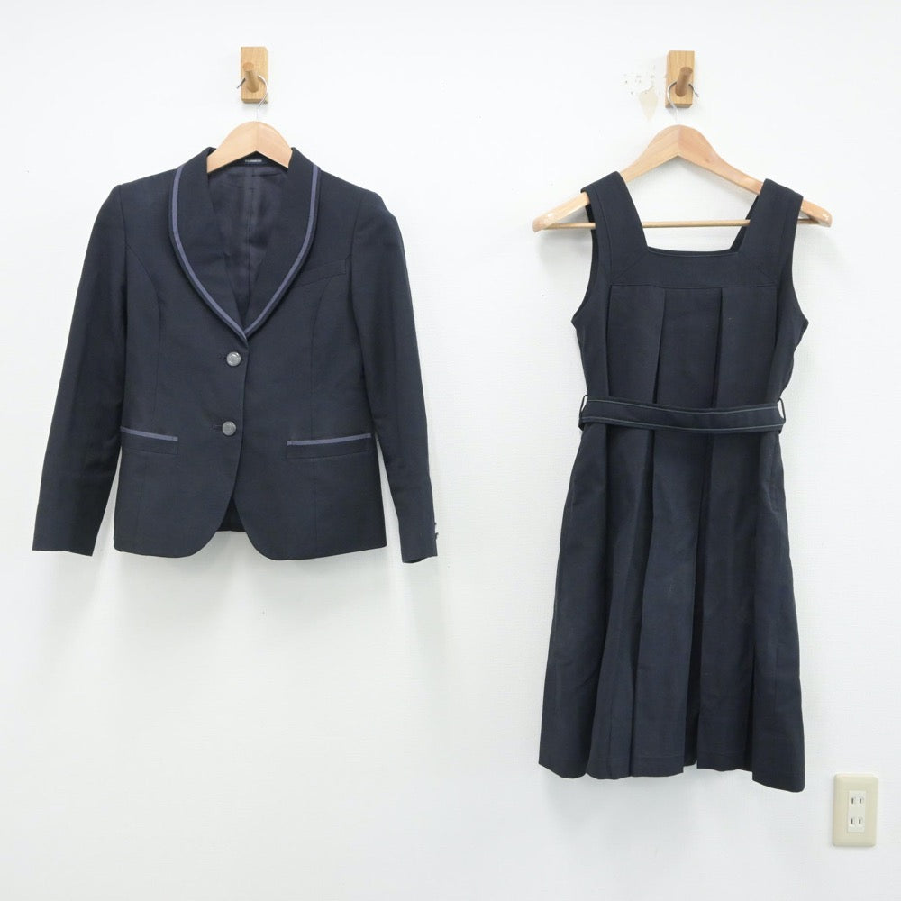 【中古】京都府 京都聖母学院中学・高等学校 女子制服 3点（ブレザー・ジャンパースカート）sf015912