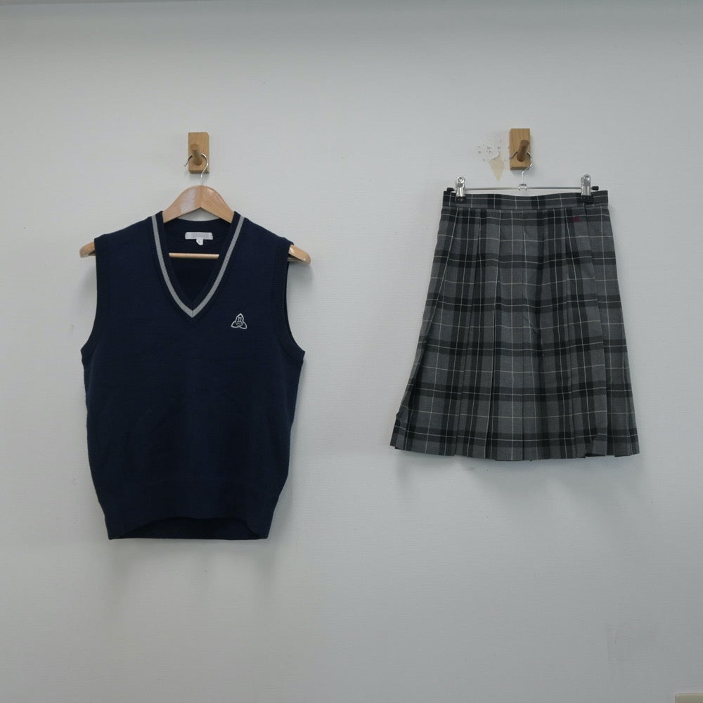 中古制服】京都府 京都府立桃山高等学校 女子制服 2点（ニットベスト・スカート）sf015926【リサイクル学生服】 | 中古制服通販パレイド