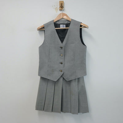 【中古】岡山県 岡山城東高等学校 女子制服 2点（ベスト・スカート）sf015927