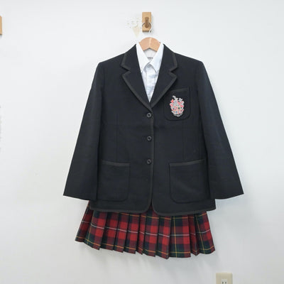 【中古】鹿児島県 神村学園高等学校 女子制服 7点（ブレザー・シャツ・ニット・スカート）sf015932