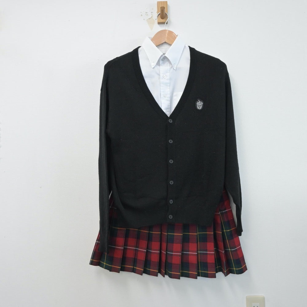 【中古】鹿児島県 神村学園高等学校 女子制服 7点（ブレザー・シャツ・ニット・スカート）sf015932