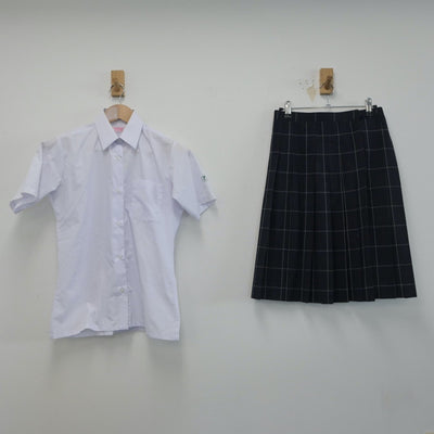 【中古】東京都 東京都足立区立東綾瀬中学校 女子制服 4点（シャツ・ニットベスト・スカート）sf015942