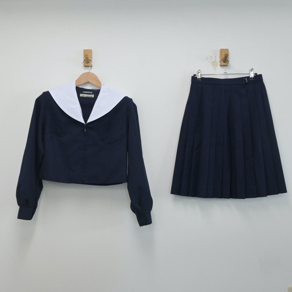 【中古】愛知県 瑞陵高等学校 女子制服 2点（セーラー服・スカート）sf015949