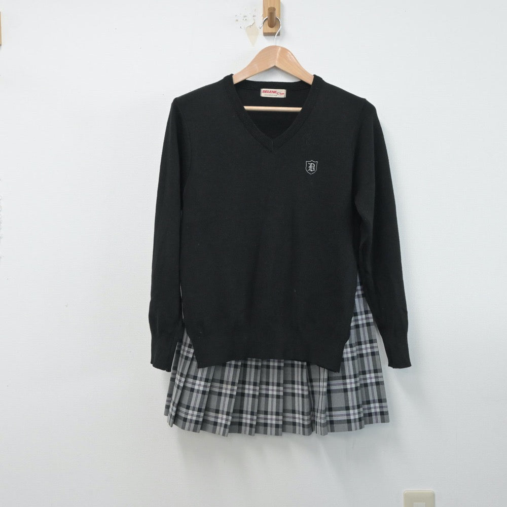 【中古】愛知県 同朋高等学校 女子制服 3点（ブレザー・ニット・スカート）sf015953