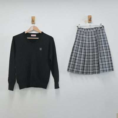 【中古】愛知県 同朋高等学校 女子制服 3点（ブレザー・ニット・スカート）sf015953