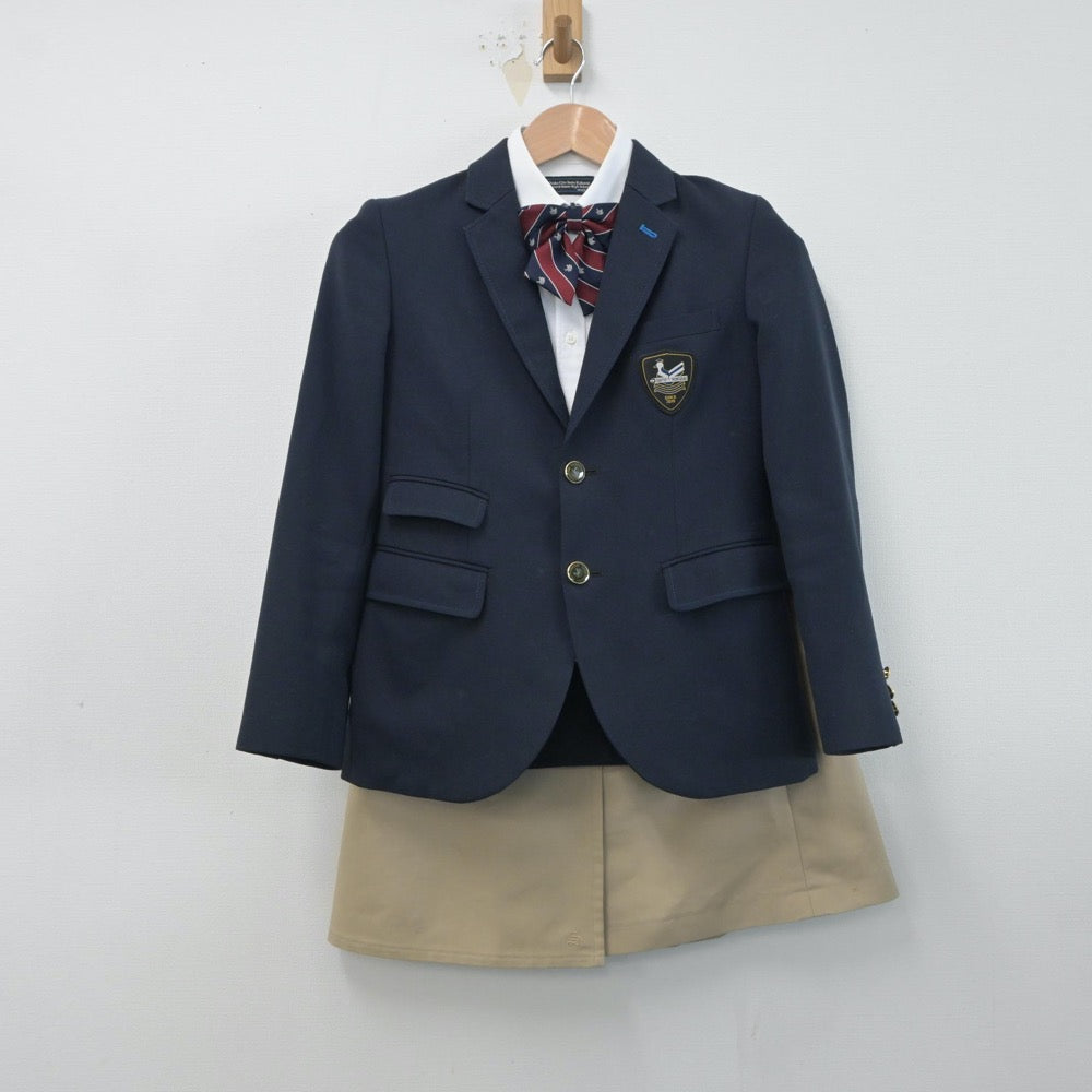 【中古】大阪府 大阪府立水都国際中学校 女子制服 7点（ブレザー・シャツ・ニット・スカート）sf015959