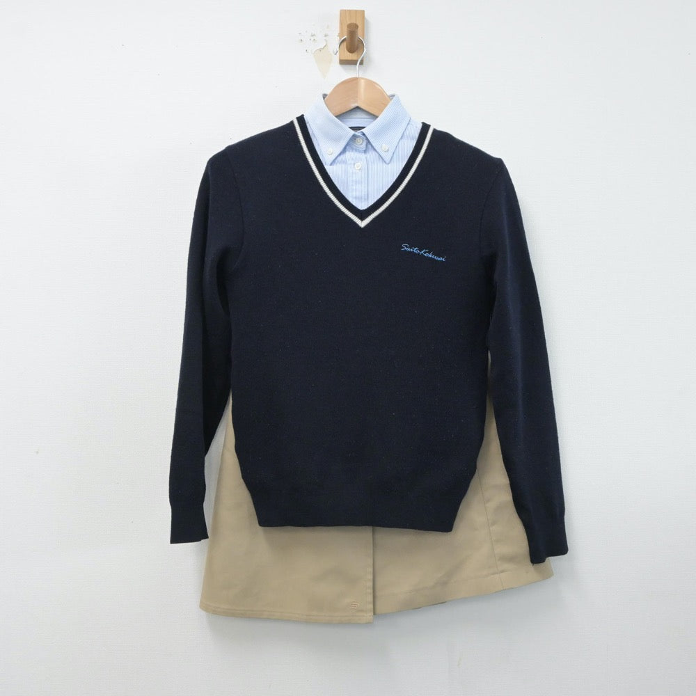 【中古】大阪府 大阪府立水都国際中学校 女子制服 7点（ブレザー・シャツ・ニット・スカート）sf015959