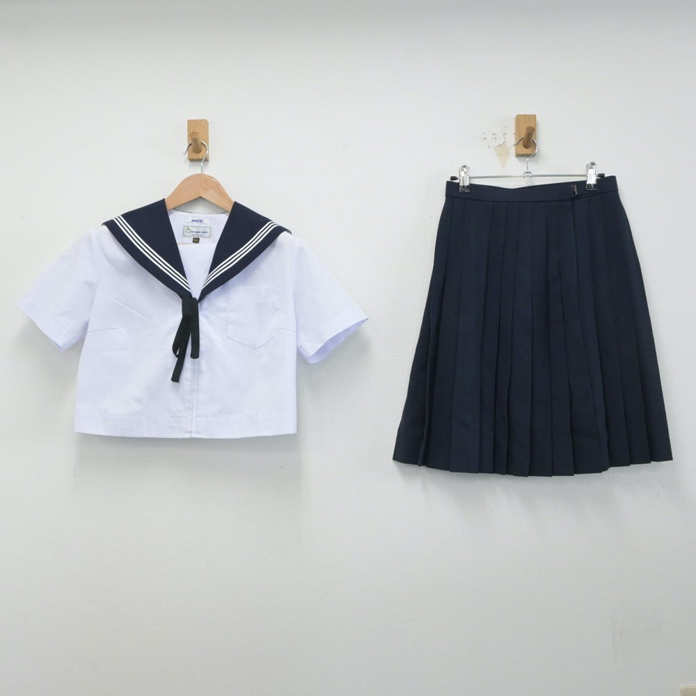 【中古】愛知県 瑞陵高等学校 女子制服 3点（セーラー服・スカート）sf015960