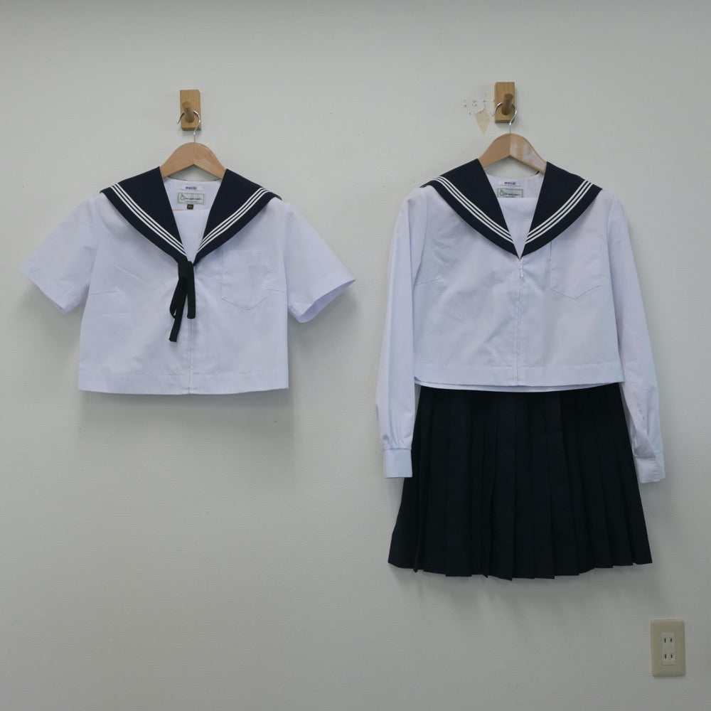 【中古】愛知県 瑞陵高等学校 女子制服 3点（セーラー服・スカート）sf015960