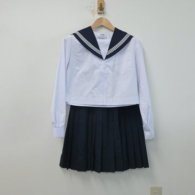 【中古】愛知県 瑞陵高等学校 女子制服 3点（セーラー服・スカート）sf015960