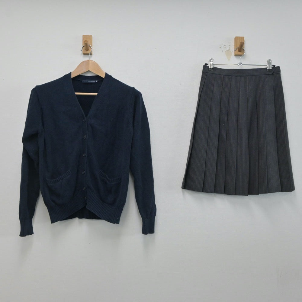 【中古】東京都 都立農業高等学校 女子制服 2点（ニット・スカート）sf015966