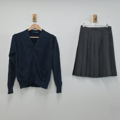 【中古】東京都 都立農業高等学校 女子制服 2点（ニット・スカート）sf015966