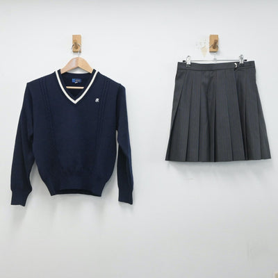 【中古】東京都 都立農業高等学校 女子制服 2点（ニット・スカート）sf015967